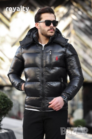 U.S. Polo Ralph Lauren Черно Зимно Мъжко Яке Лак  , снимка 2 - Якета - 52824574