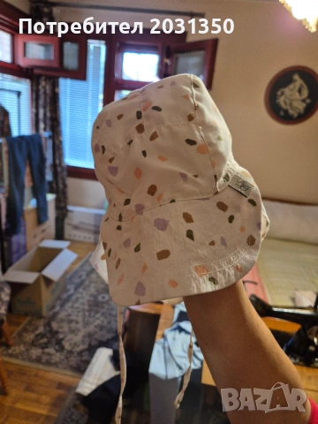 детска лятна шапка с козирка на точки Maximo с UPF80 номер 46-49