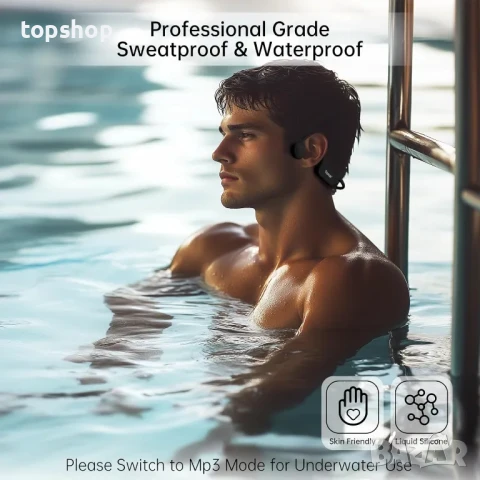 ЗАПЕЧАТАНИ НОВИ Водоустойчиви слушалки Tayogo, за плуване с костна проводимост, IPX68, 32GB памет, снимка 5 - Bluetooth слушалки - 50503402