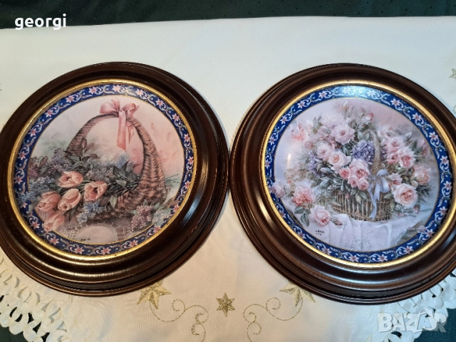 декоративни порцеланови чинии с цветя Lena Liu's 27/4, снимка 6 - Декорация за дома - 51706453