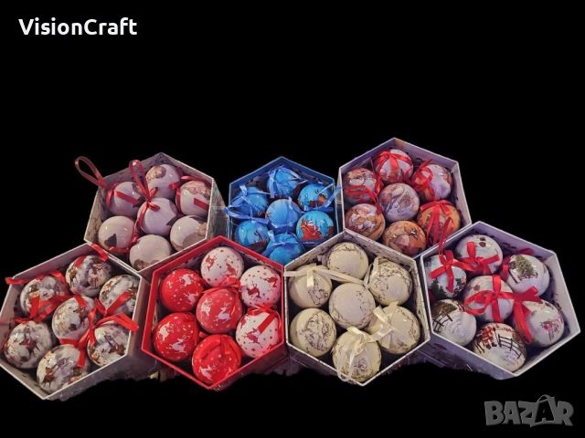Комплект от 14 топки за елха, различни видове