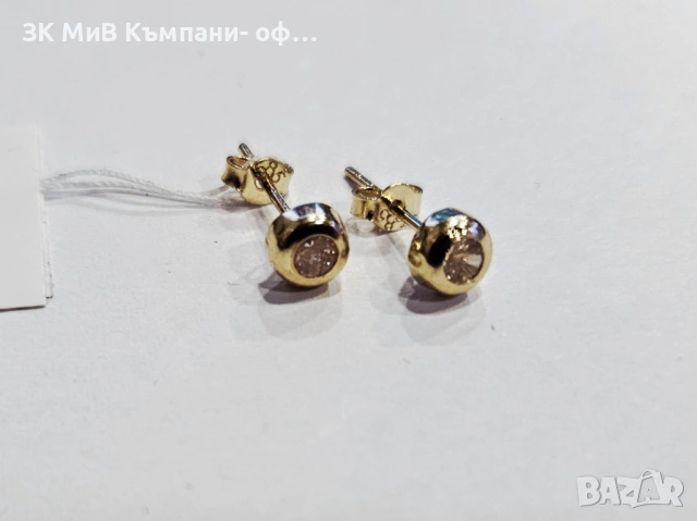 Златни обеци 0.8гр 07048-25, снимка 2 - Обеци - 53408187