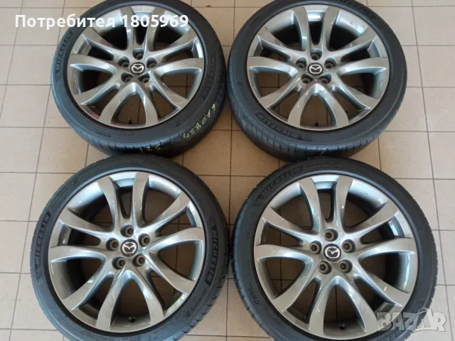 4бр. ал. джанти Mazda 6 (оригинални) 5x114,3 , 7,5x19 , ET45 с гуми 225/45/19 Michelin, снимка 6 - Гуми и джанти - 46903873