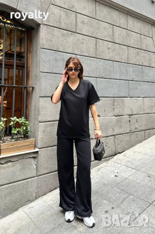 Нов Стилен Черен Дамски Комплект 