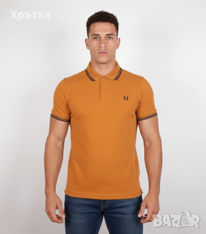 Fred Perry - Оригинална мъжка тениска с яка размер S
