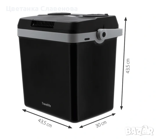 Хладилна чанта Travellife TL32, антрацит - 25 л - AC/DC - 12V/230V - подходяща за бутилки от 1,5 л, снимка 2 - Хладилници - 53061416