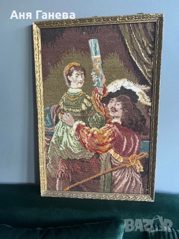Прекрасен гоблен Рембранд и Саския, снимка 2 - Гоблени - 52112035