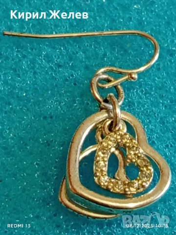 Елегантна сребърна обеца във формата на сърце с инкрустирани кристали 40017, снимка 6 - Обеци - 52686292