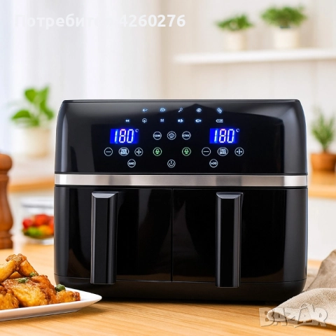 Двоен Air fryer T&G BEST COOKING 32847A0 - отделни LED дисплеи за всяка зона, снимка 5 - Други стоки за дома - 52569677