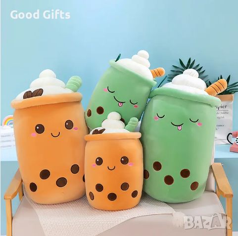 Плюшена играчка Възглавница Бабъл шейк Boba Tea Bubble Tea Cup, снимка 3 - Плюшени играчки - 46587108