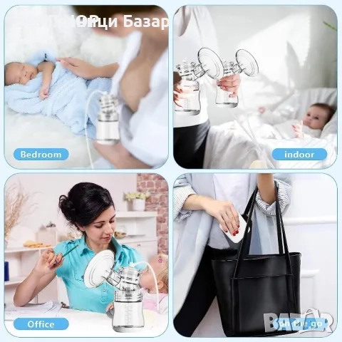 Нова Електрическа двойна помпа за кърма Lulia с 3 режима 4 нива на засмукване Тиха и удобна, снимка 4 - Помпи за кърма - 51640278