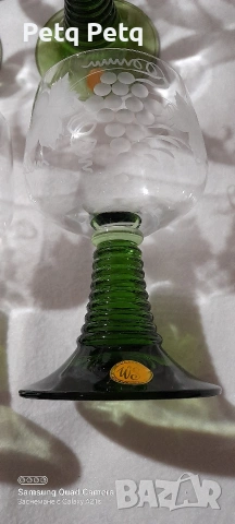 кристални чаши за вино/ракия , снимка 5 - Антикварни и старинни предмети - 53939413