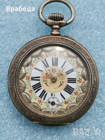 Сребърен джобен часовник, снимка 9 - Антикварни и старинни предмети - 45384160
