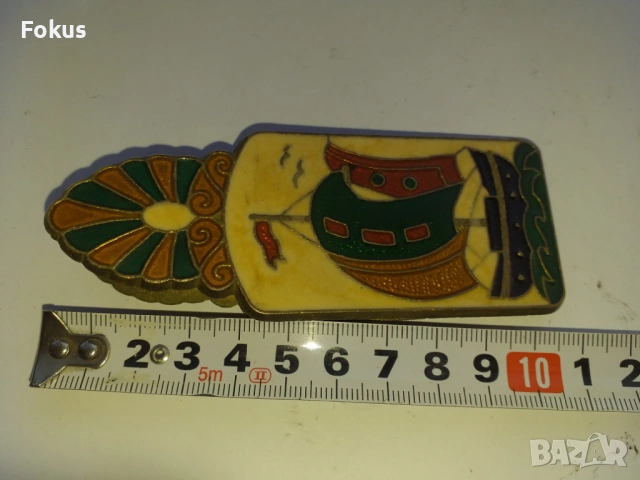 ЩИПКА ЗА ПАРИ БРОНЗ ЕМАЙЛ, снимка 5 - Антикварни и старинни предмети - 53524657