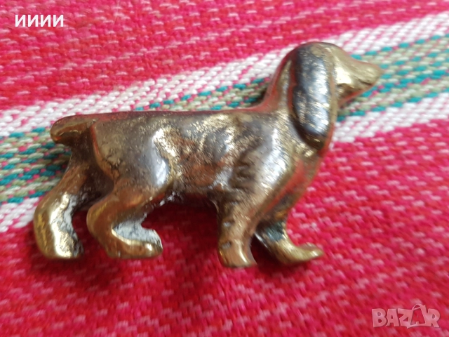 Бронзова пластика статуетка куче, снимка 3 - Антикварни и старинни предмети - 52321644