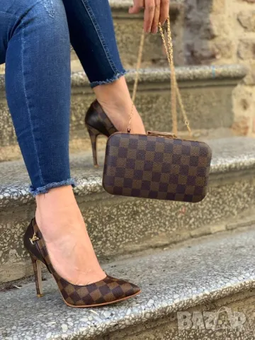 дамски чанта и обувки на ток gucci louis vuitton , снимка 17 - Дамски обувки на ток - 46858317