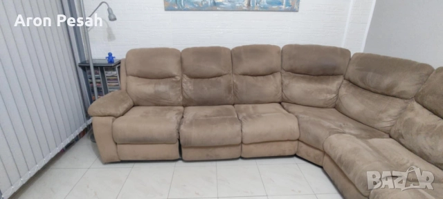 Продавам холов ъгъл - Дясен с 2 механични релакс механизма на крайните седалки !, снимка 2 - Дивани и мека мебел - 52919979