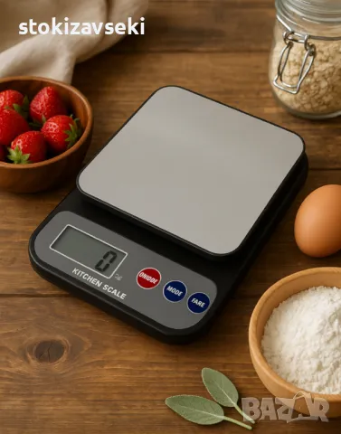 Кухненска везна Rosberg, 5 кг., 2хААА батерии , LED екран, снимка 1