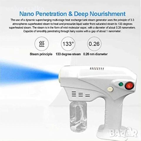 Нано парогенератор за терапии на коса, грижа за косата, Нано хидратиращ спрей за коса, снимка 6 - Друго оборудване - 45464593