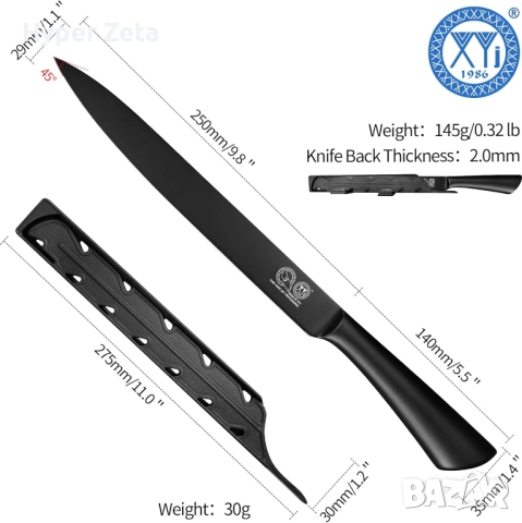 XYJ кухненски нож 10 инча за месо и зеленчуци неръждаема стомана, снимка 2 - Ножове - 53910696