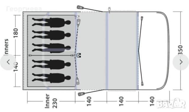 Семейната палатка Hayward Lake 5ATC, снимка 13 - Палатки - 51826037