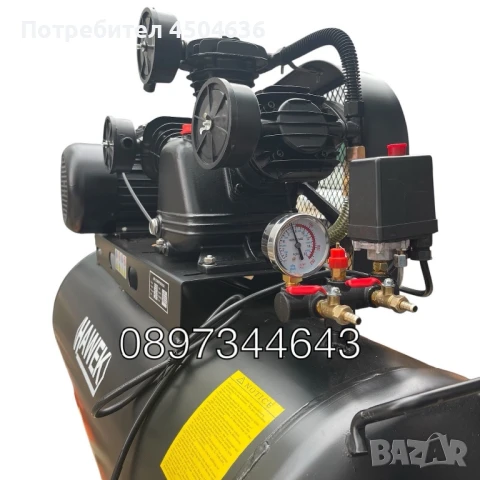 Компресор за въздух 200 литра HAWEK , HW-3021, снимка 4 - Компресори - 51200863