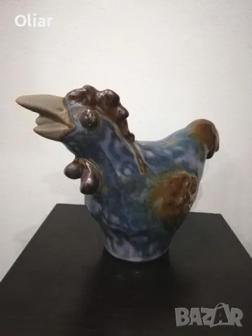 Арт фигурка на пиле от керамика. Франция., снимка 4 - Статуетки - 50419669