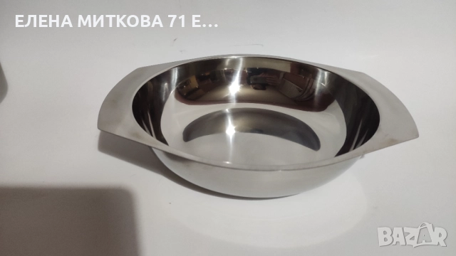 Комплект от 4 бр.кръгли тавички от неръждаема стомана с удобни дръжки, снимка 3 - Съдове за готвене - 52795678