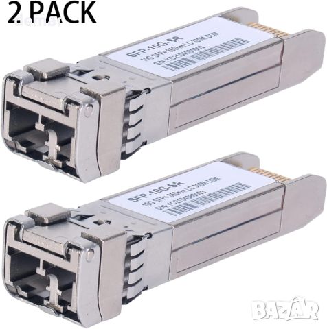 toolco 2 броя 10G Sfp LC MMF300m 10GBase-SR SFP+ трансивър, 10G 850nm MMF, до 300 метра, снимка 2 - Друга електроника - 45558211