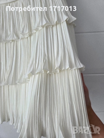 Елегантна бяла рокля, размер 38, снимка 4 - Рокли - 51744614