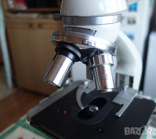Микроскоп PZO с оптика Karl Zeiss Jena, снимка 3 - Медицинска апаратура - 52593834
