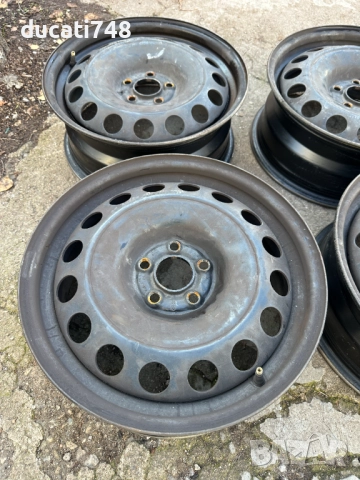 4бр. ОЕМ железни джанти 16" 5x100 - VAG - VW, Skoda, Seat, Audi, снимка 3 - Гуми и джанти - 52906524