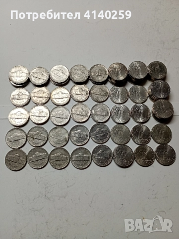 САЩ МОНЕТИ ГОЛЯМ ЛОТ 5 цента 1964 г до 2018 г 