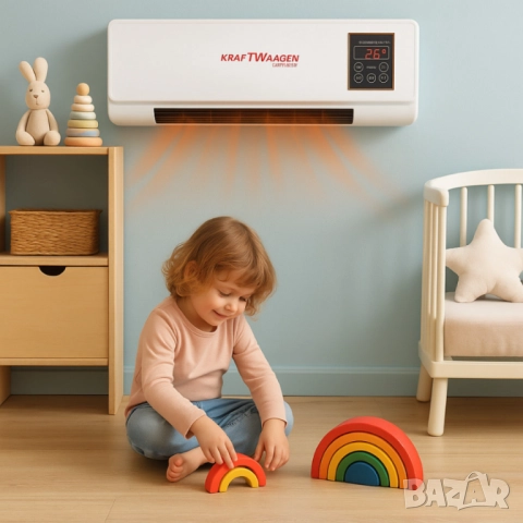 Стенна печка KraftWaagen 3 в 1 – отопление и охлаждане за всяка стая, снимка 3 - Друга електроника - 51852402