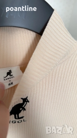 ЛИМИТИРАНО ИЗДАНИЕ KANGOL x H&M поло плетен пуловер, снимка 3 - Блузи с дълъг ръкав и пуловери - 52291845