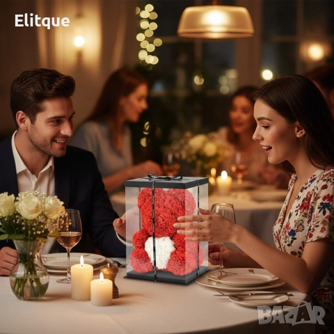 Мече от рози, 25см с подаръчна кутия в 3 цвята, снимка 8 - Подаръци за жени - 53040252