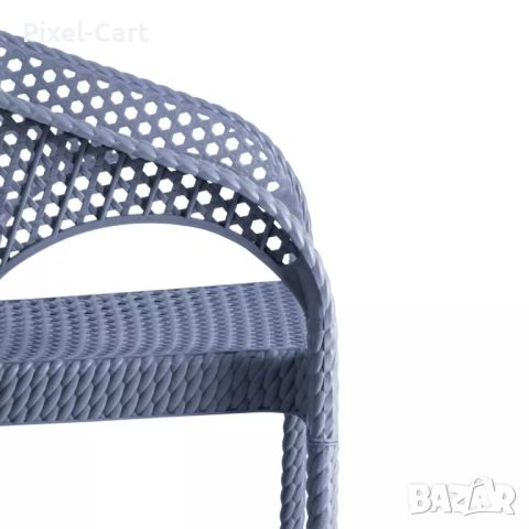 Градински комплект - маса и 2 стола в ратанов дизайн, снимка 7 - Маси - 46407958