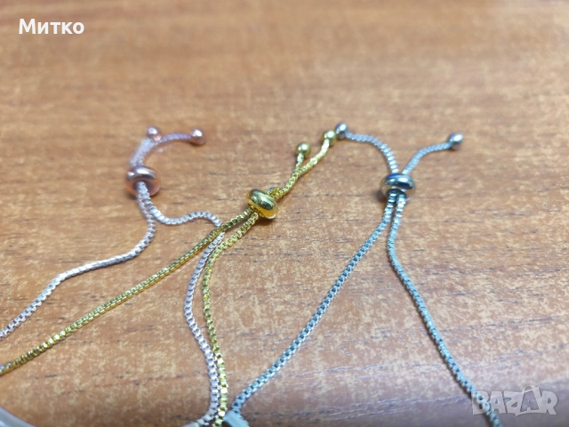 Нежна дамска гривна с цирконий 3 цвята, снимка 7 - Гривни - 51465027