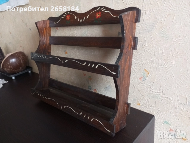 Стенна етажерка шир.39см, снимка 2 - Етажерки - 52947516