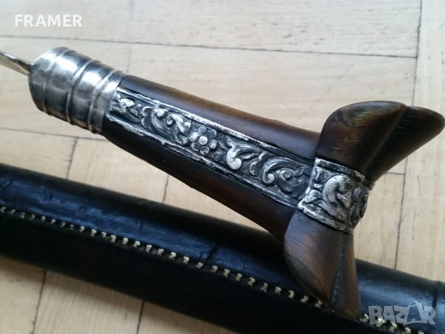 Османски Ятаган от 18 век с кания каракулак нож кама кинжал сабя , снимка 13 - Антикварни и старинни предмети - 50930481