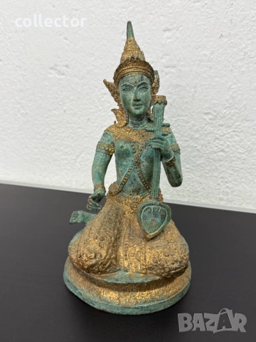 Бронзова фигура на богиня - Сарасвати. №7424