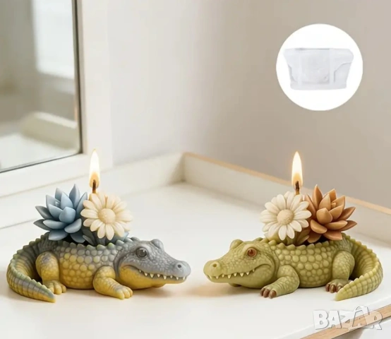 Молд кашпа крокодил , снимка 8 - Форми - 53337336