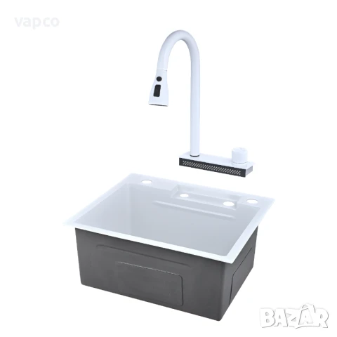 Бяла мултифункционална кухненска мивка 50см, снимка 10 - Мивки - 50954158