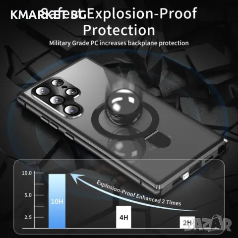 Samsung Galaxy S23 Ultra 5G MagSafe Magnetic Privacy Frosted Tempered Glass Holder Удароустойчив Кал, снимка 4 - Калъфи, кейсове - 47732999