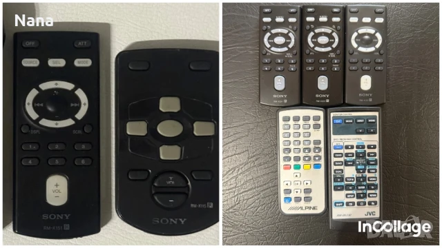 Дистанционни Кар аудио SONY, JVC,ALPINE 20 лв за брой