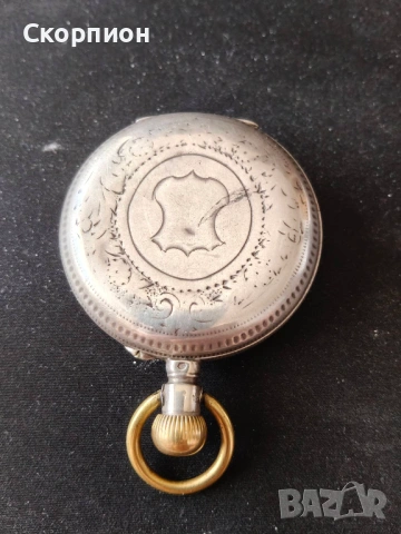 Швейцарски СРЕБЪРЕН джобен часовник Remortoir 1900г. - 15 РУБИНА - ПРОМОЦИЯ, снимка 11 - Джобни - 51648205