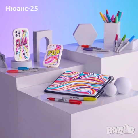 Комплект перманентни маркери Sharpie Glam Pop, F, 34 цв., снимка 4 - Ученически пособия, канцеларски материали - 51933891