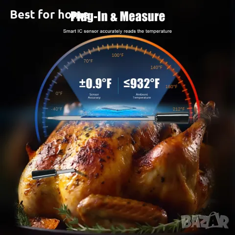 Bluetooth термометър за месо с LCD дисплей  и аларма CirSureas, снимка 4 - Друга електроника - 49879969