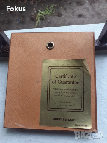 Картина миниатюра със златно фолио подпис рамка, снимка 5 - Антикварни и старинни предмети - 53327390