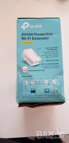 Чисто нов Powerline адаптер TP-Link AV600 TL-WPA4220, 300 Mbps, 300m, 2x10/100Mbps, снимка 3 - Рутери - 48728909